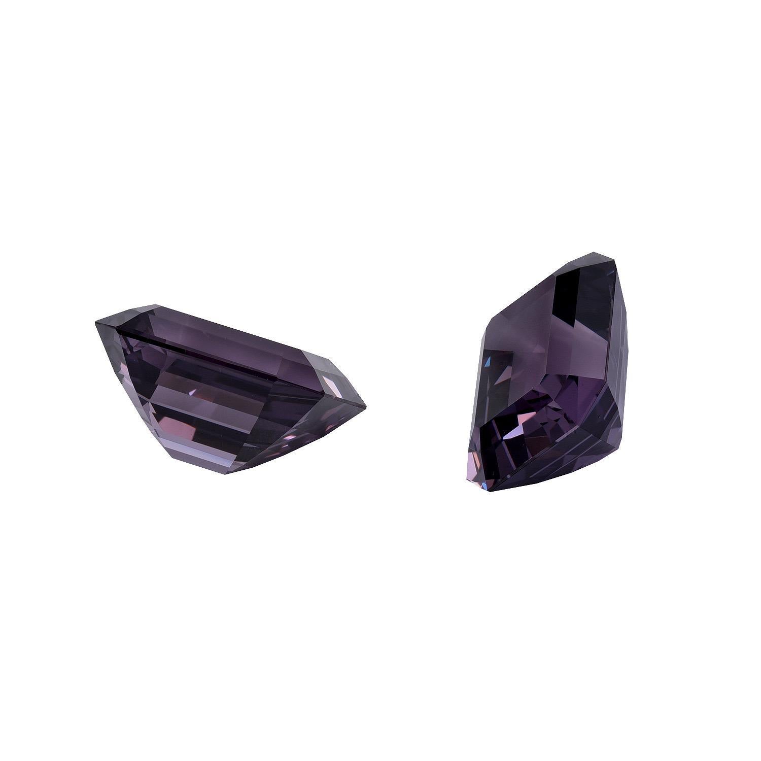 Supreme Grey-Lavender Spinel earring, emerald-cut gems, weighing a total of 13.12 carats, offered loose to a devoted gemstone collector. This pair exemplifies superb cutting, clarity and size.
Returns are accepted and paid by us within 7 days of