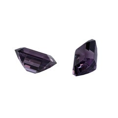 13.12ct Grey Lavender Spinel Emerald Cut Pair Loose Gemstones - Merkaba Jewelry