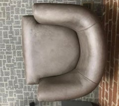 Gray Leather Accent Chair