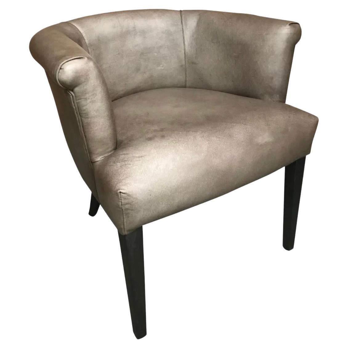 Gray Leather Accent Chair For Sale at 1stDibs