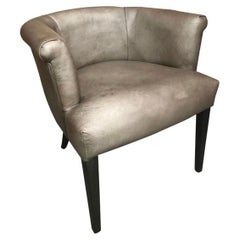 Gray Leather Accent Chair