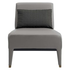 Gray Leather Armchair