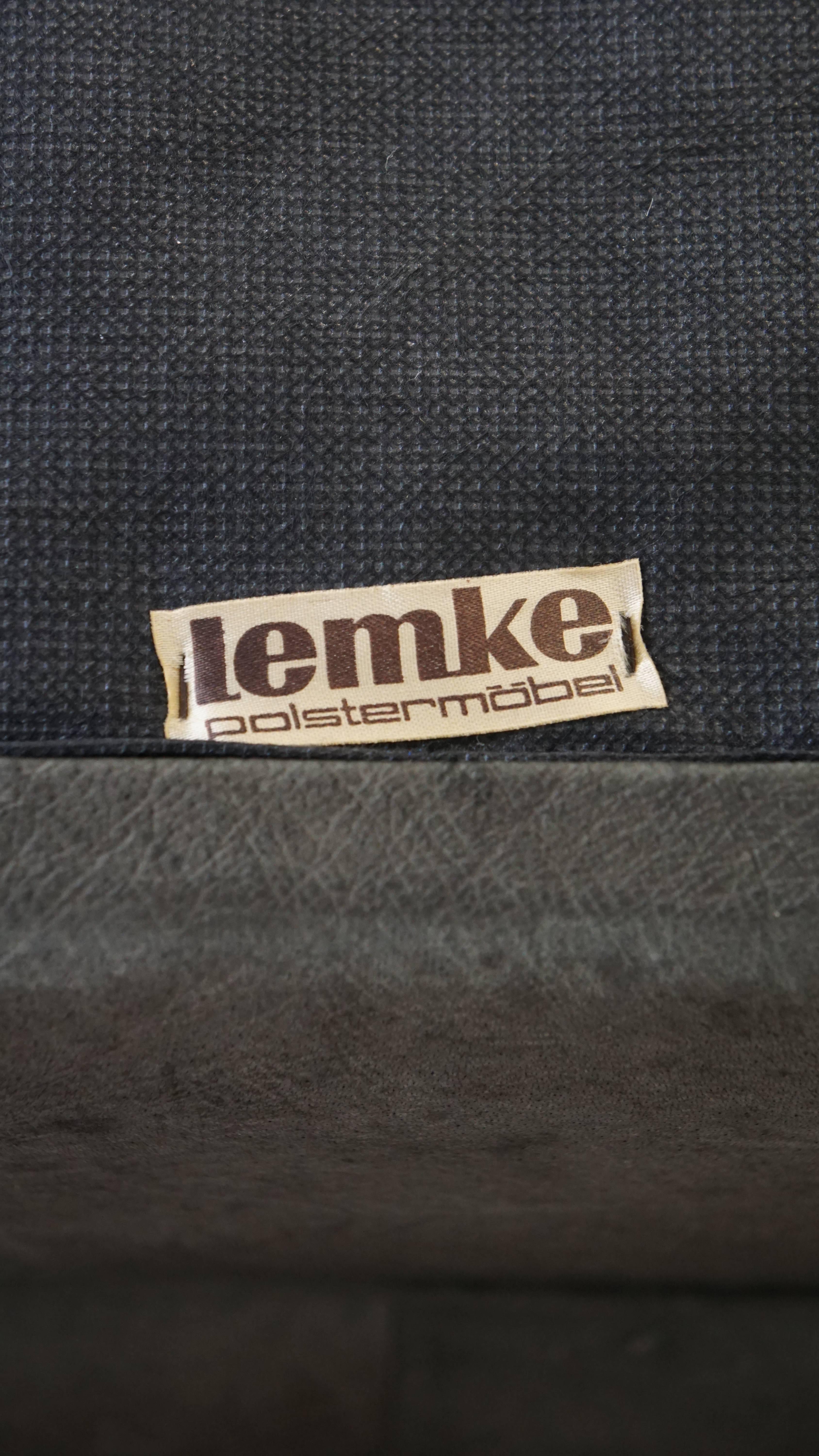 Grauer Design-Sessel aus Leder aus den 70er Jahren im Angebot 5