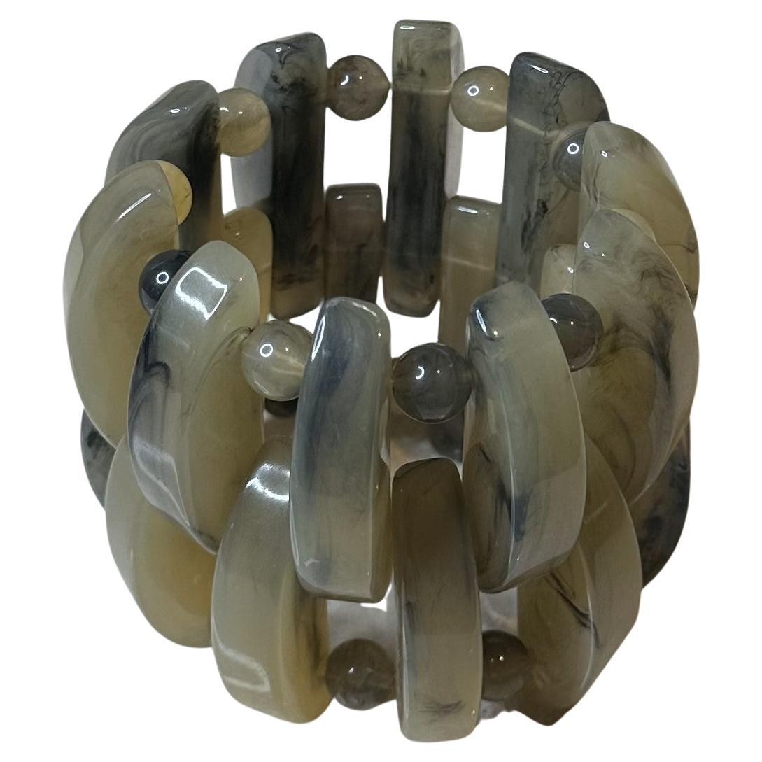 Bracciale stretch in lucite grigia vintage Boho