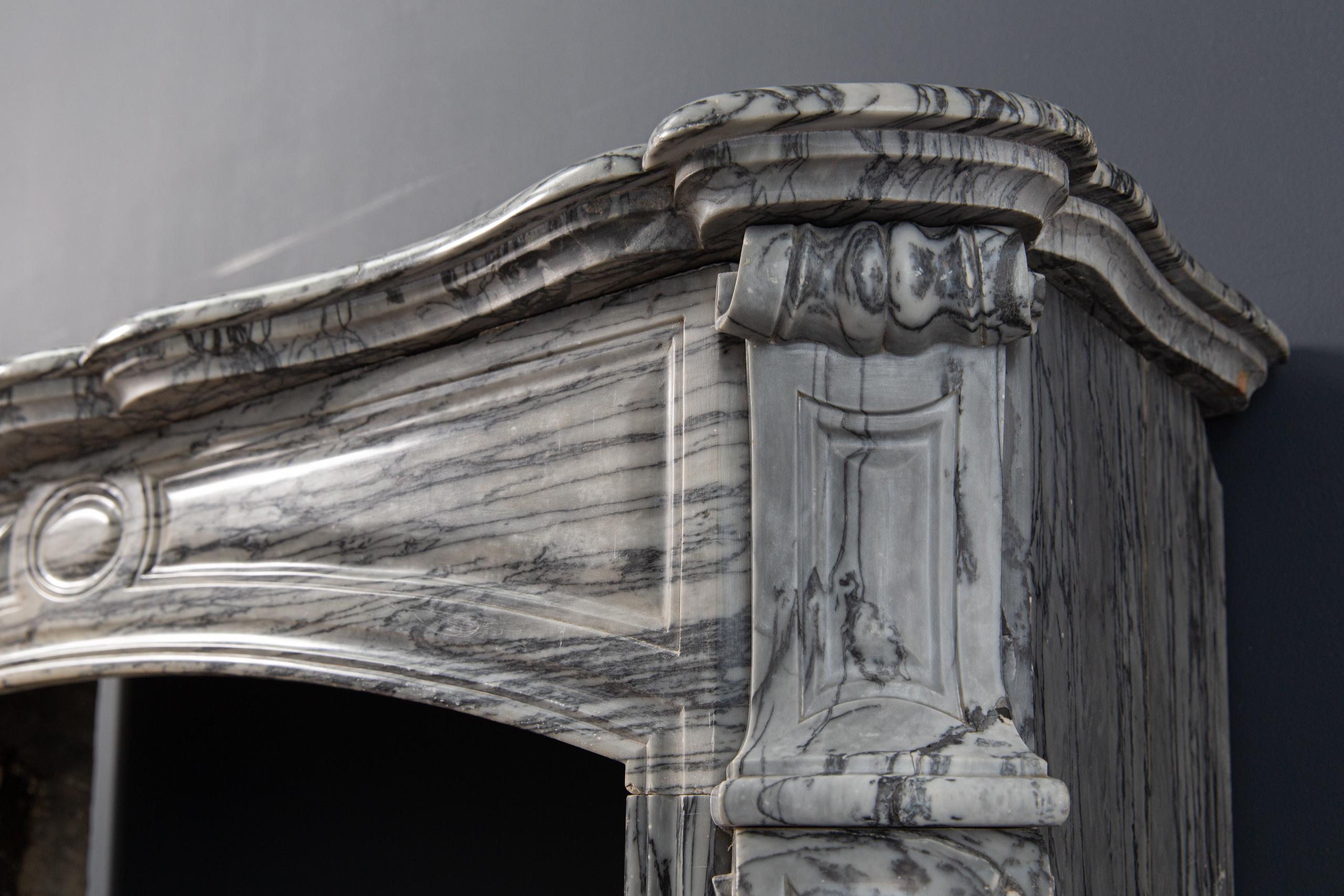 Gray Marble Antique Fireplace Surround 2