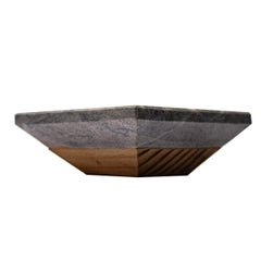 Portavelas de mármol gris veteado blanco  Regalo del Día de la Madre de diseño contemporáneo