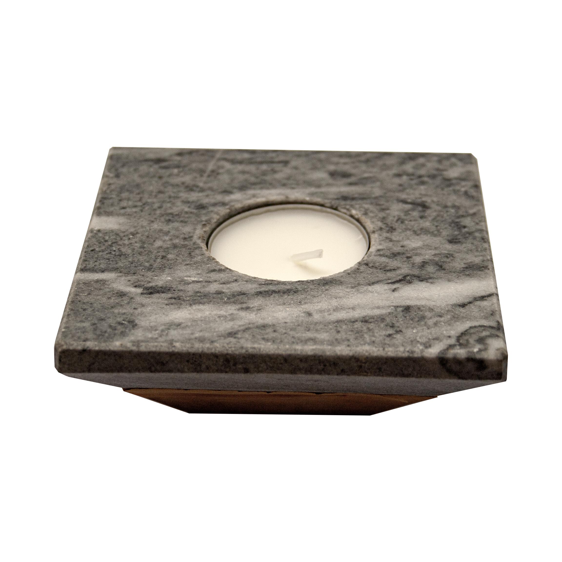 Kerzenhalter aus grauem Marmor, weiß Veined  Contemporary Design Muttertagsgeschenk (Minimalistisch) im Angebot