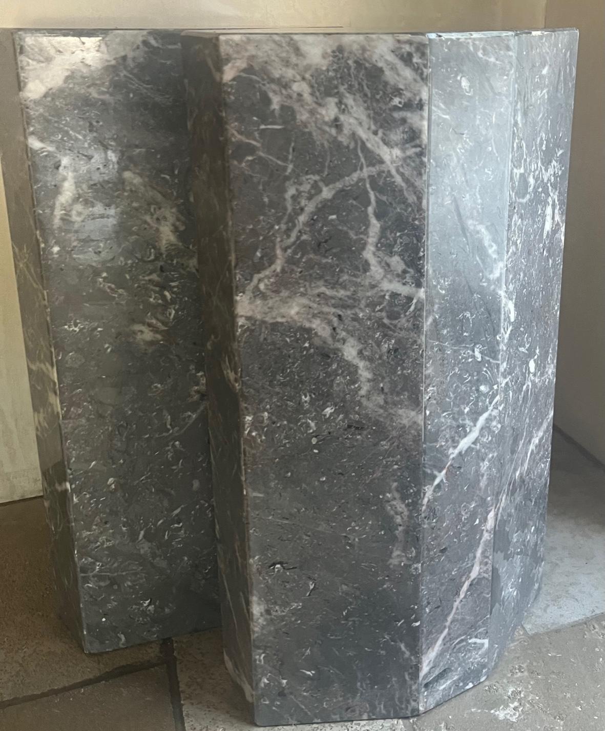 Gray Marble Columns- Set of 2 For Sale 3