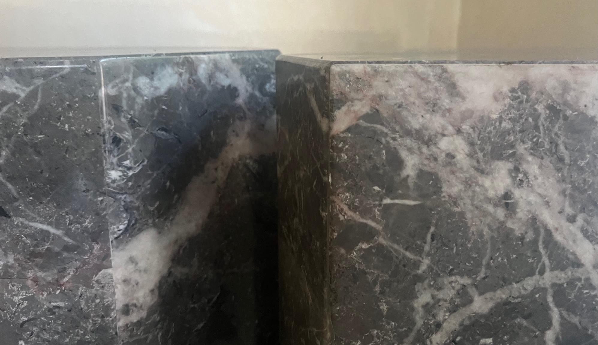 Gray Marble Columns- Set of 2 For Sale 5