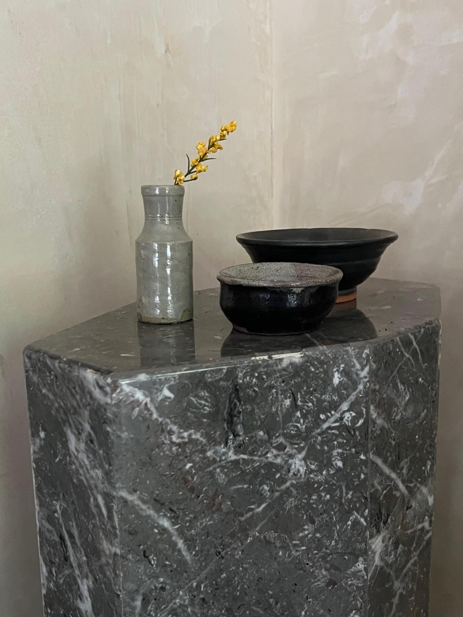 Gray Marble Columns- Set of 2 For Sale 7