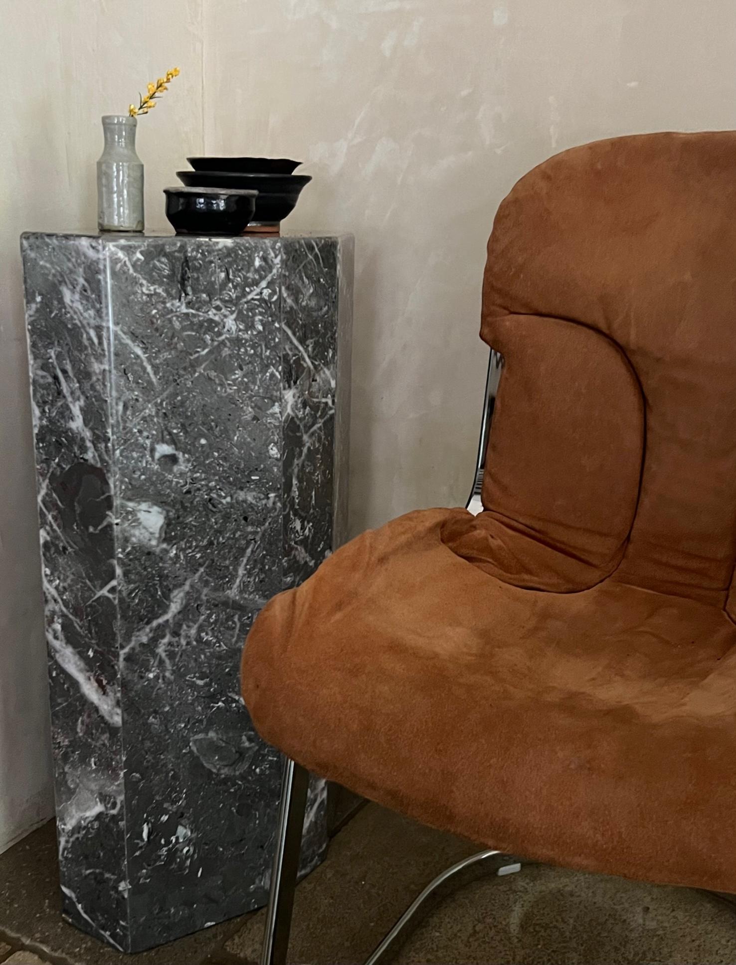 Modern Gray Marble Columns- Set of 2 For Sale