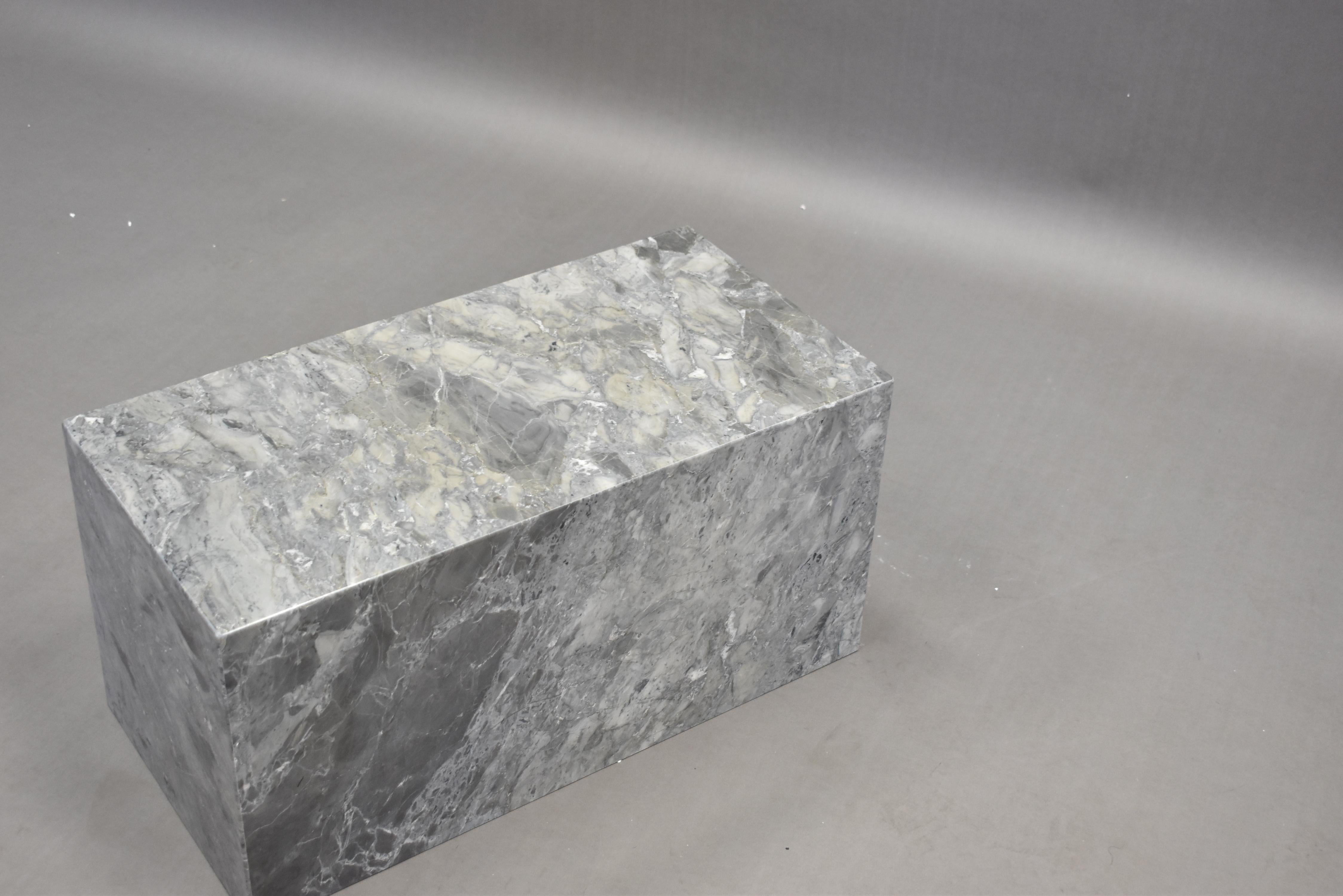 Modern Gray Marble Side Table For Sale