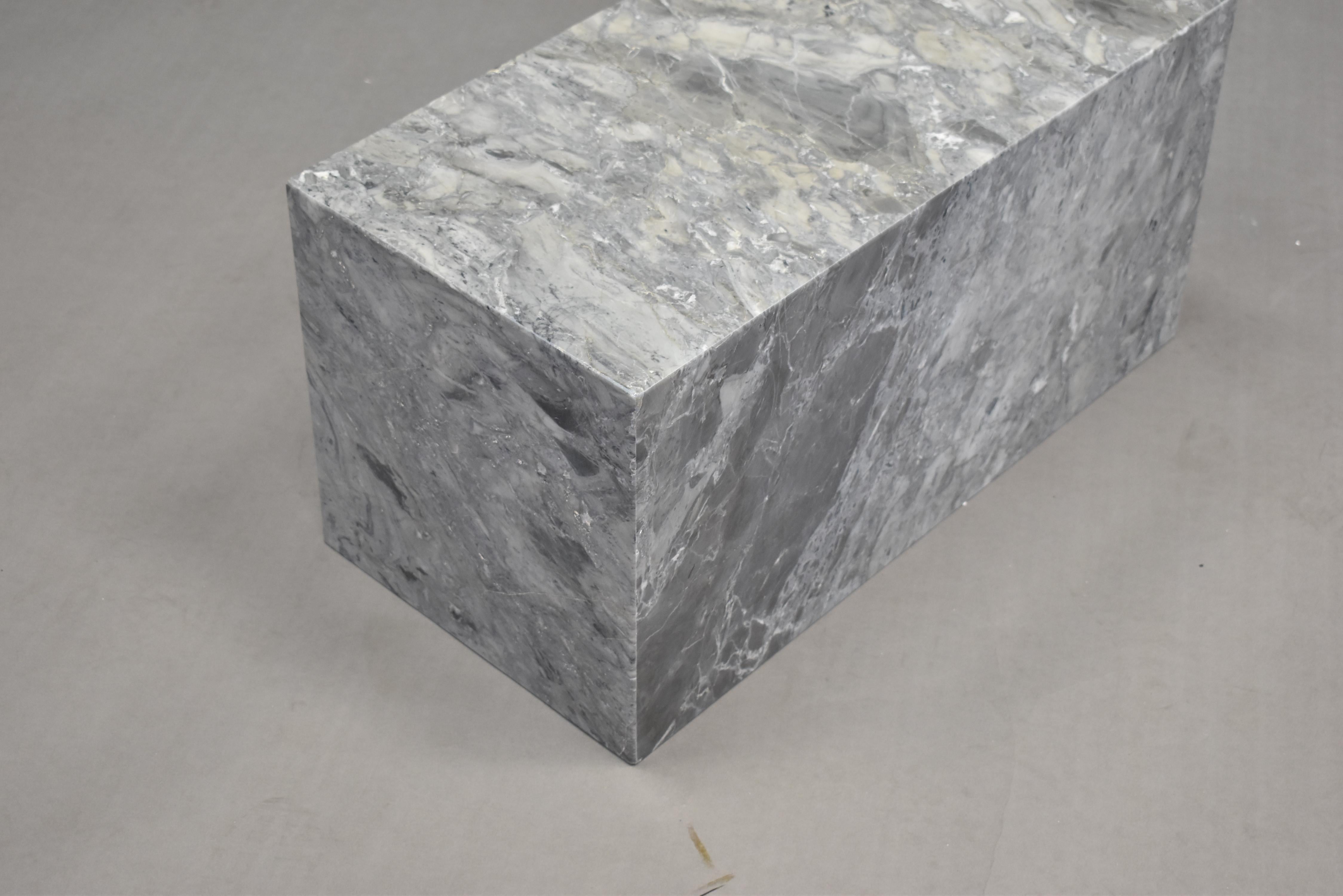 American Gray Marble Side Table For Sale