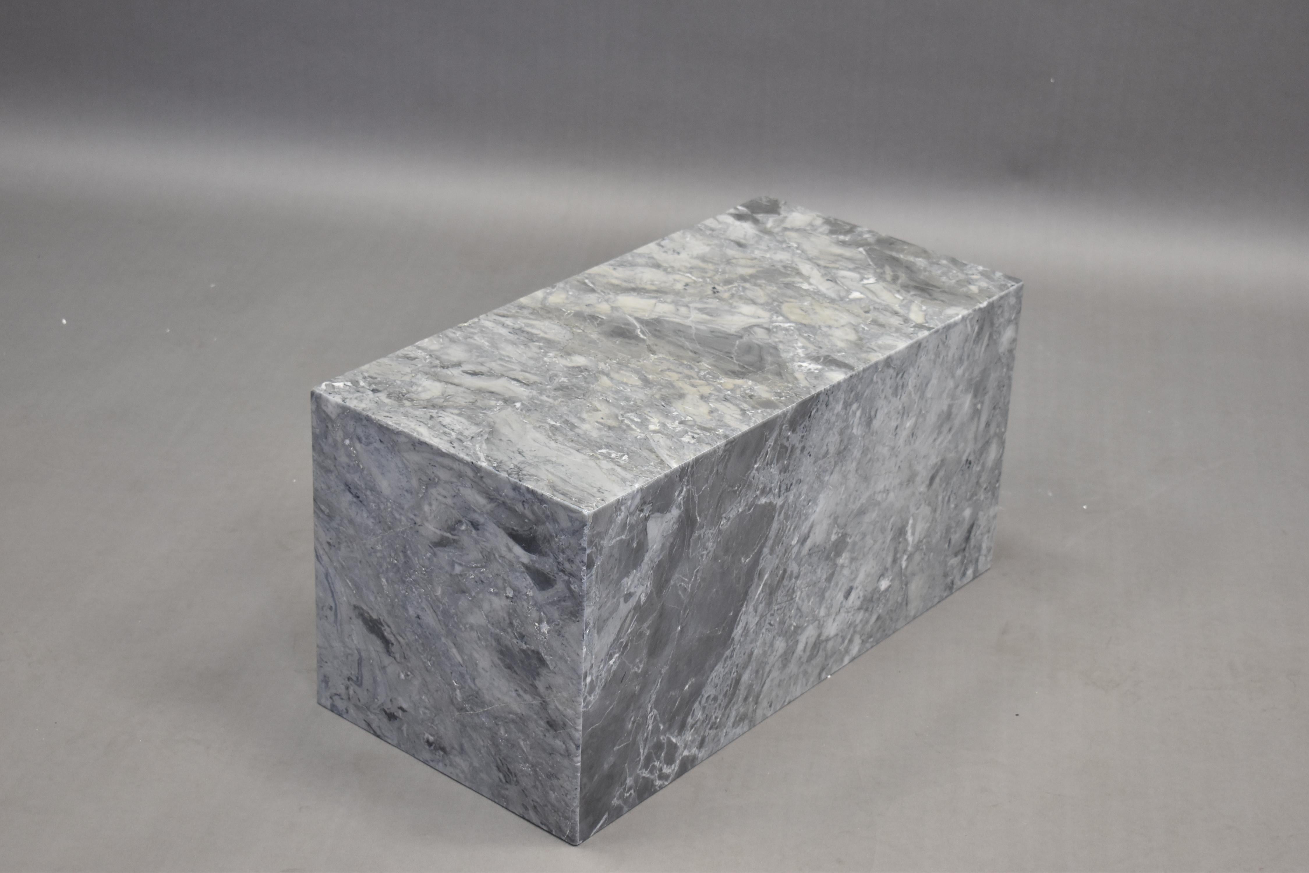 Gray Marble Side Table In New Condition For Sale In LOS ANGELES, CA