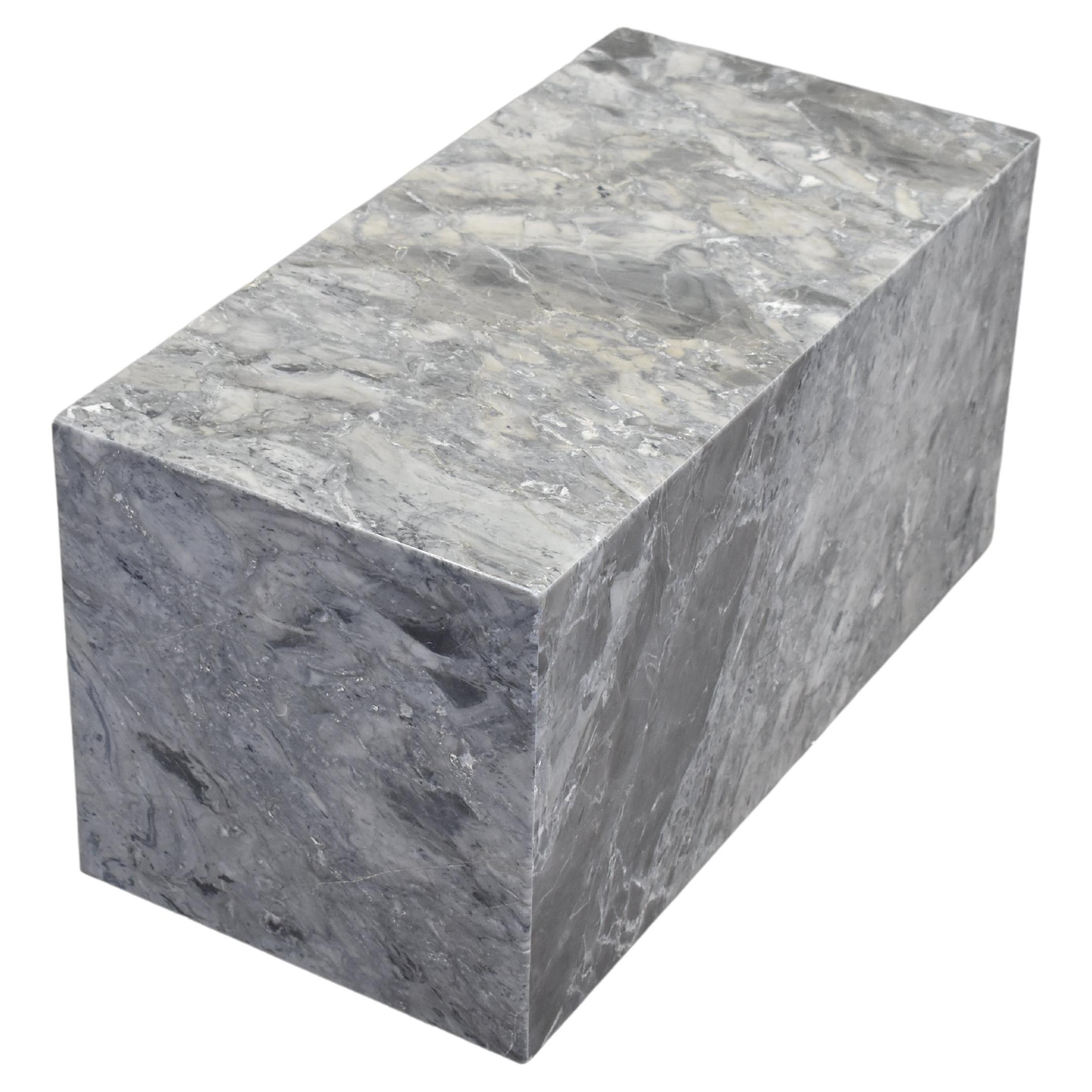 Gray Marble Side Table For Sale