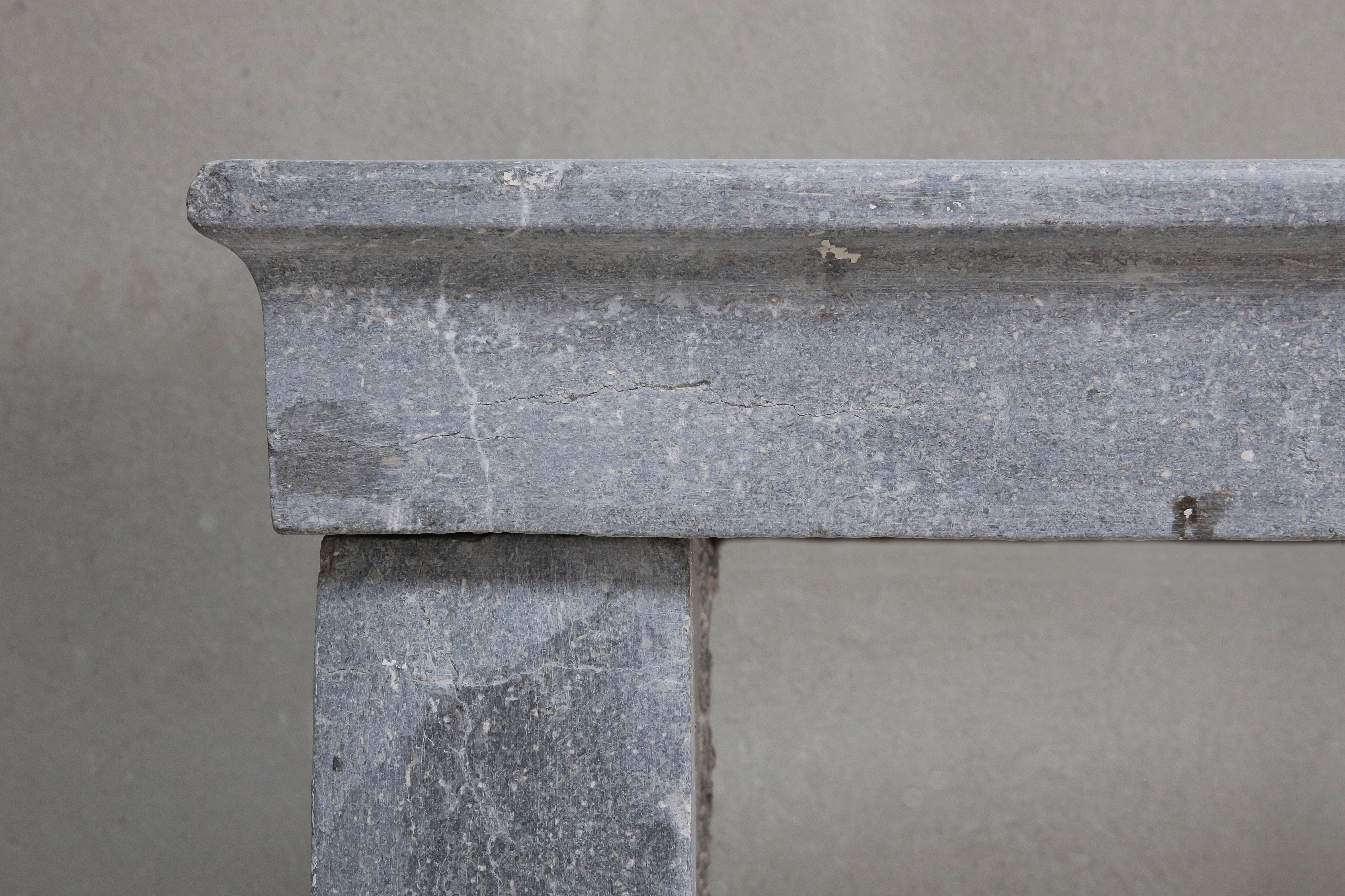 Gray Marble Stone Antique Fireplace, Style of Campagnarde In Good Condition In Made, NL