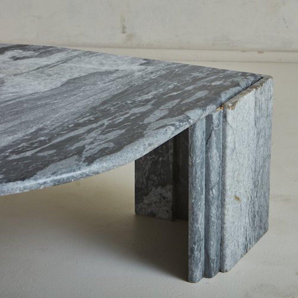 Gray Marble Teardrop Coffee Table by Roche Bobois, Italy 1970s 6