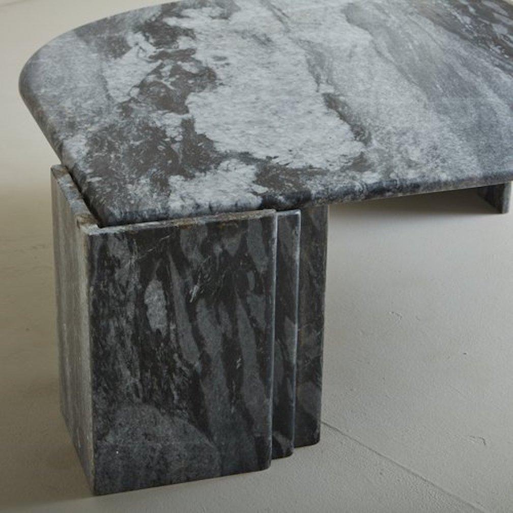 Gray Marble Teardrop Coffee Table by Roche Bobois, Italy 1970s 7