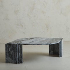 Gray Marble Teardrop Coffee Table by Roche Bobois, Italy 1970s