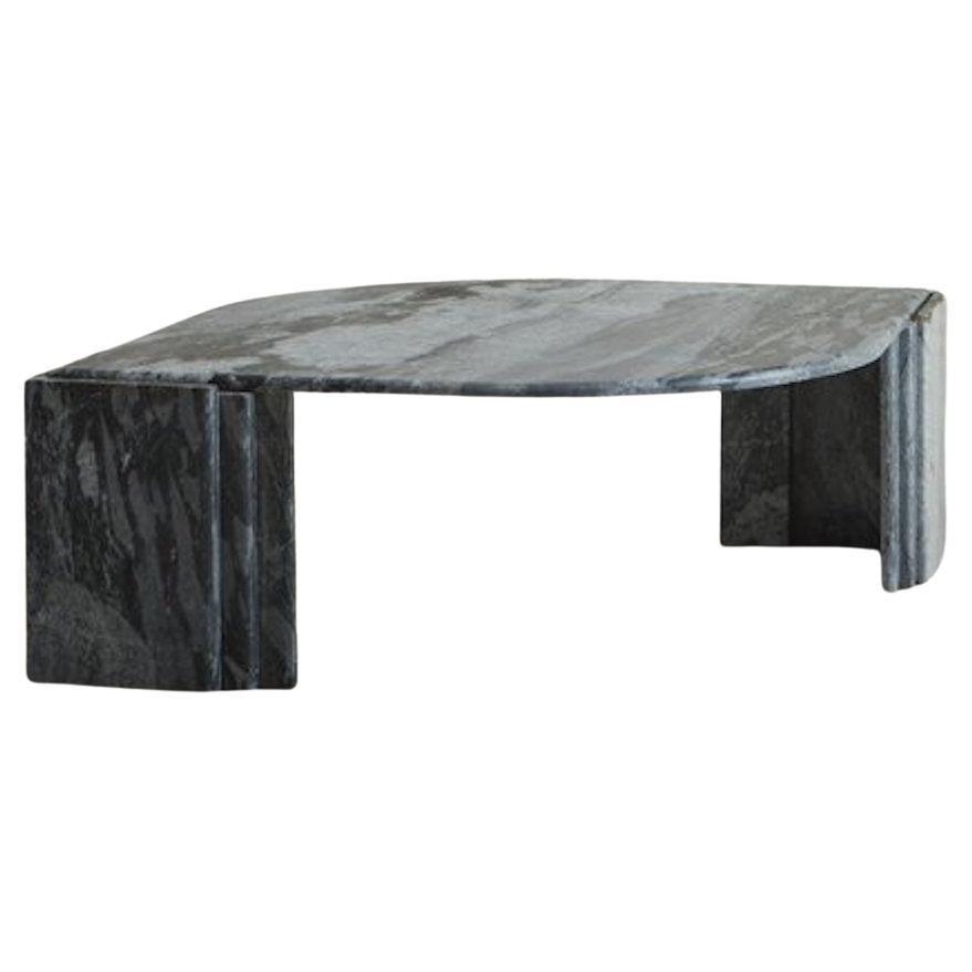 Gray Marble Teardrop Coffee Table by Roche Bobois, Italy 1970s