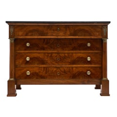 Gray Marble Topped Empire Period Chest