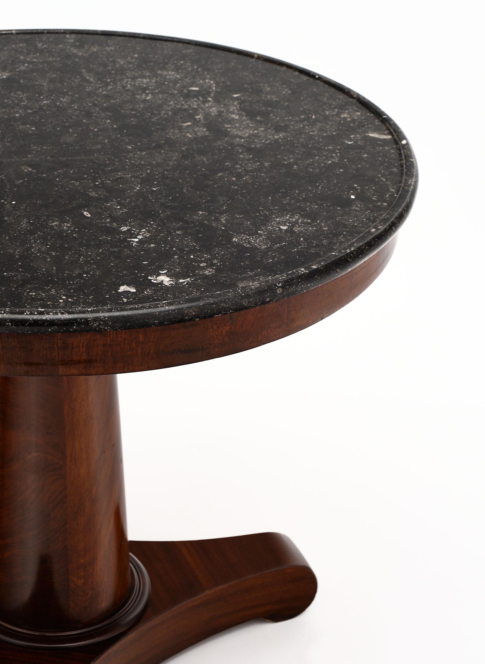 Late 19th Century Gray Marble Topped Empire Style Gueridon