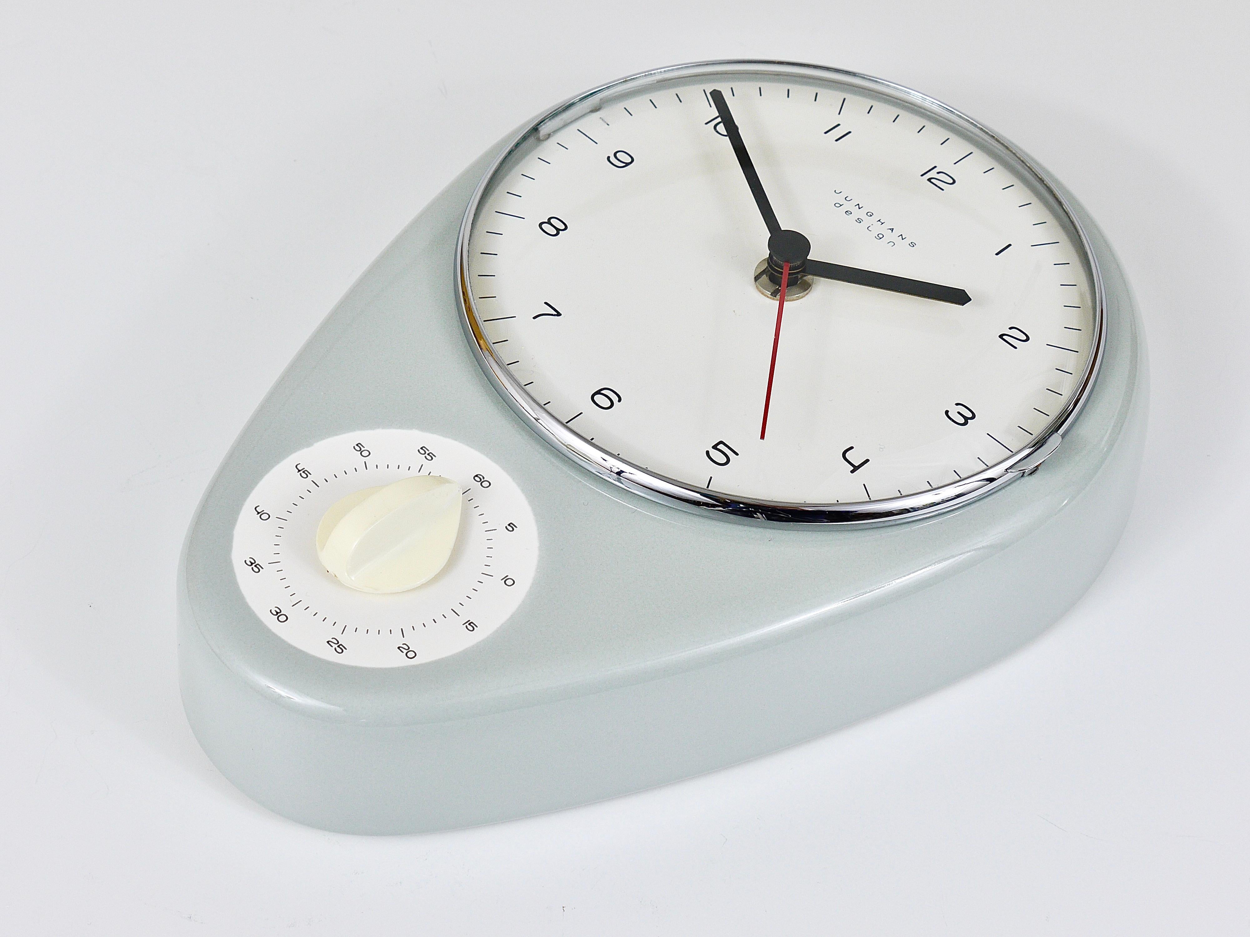 Gray Max Bill Midcentury Wall Clock by Junghans Germany, 1950s For Sale 6