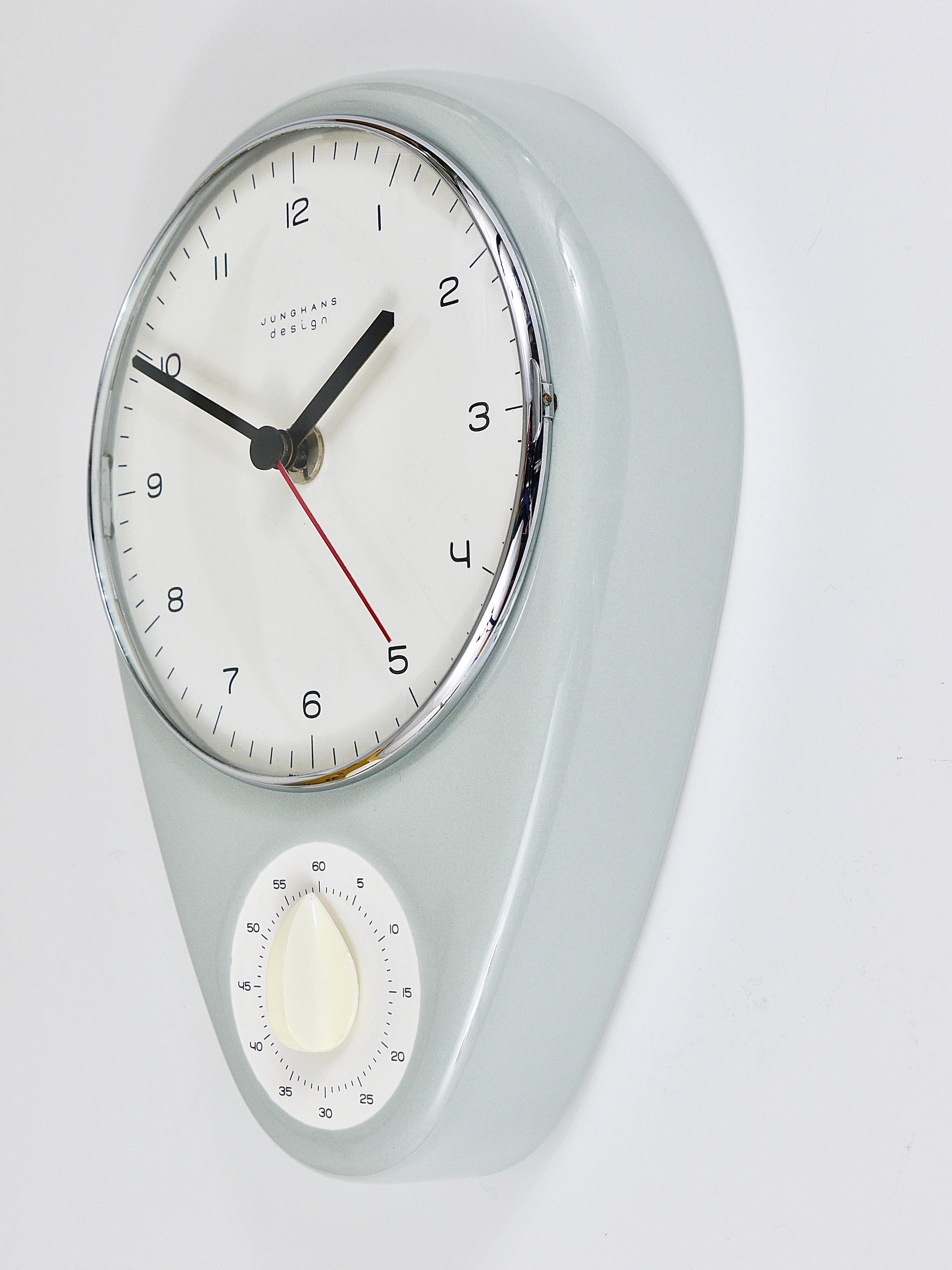 Gray Max Bill Midcentury Wall Clock by Junghans Germany, 1950s For Sale 7