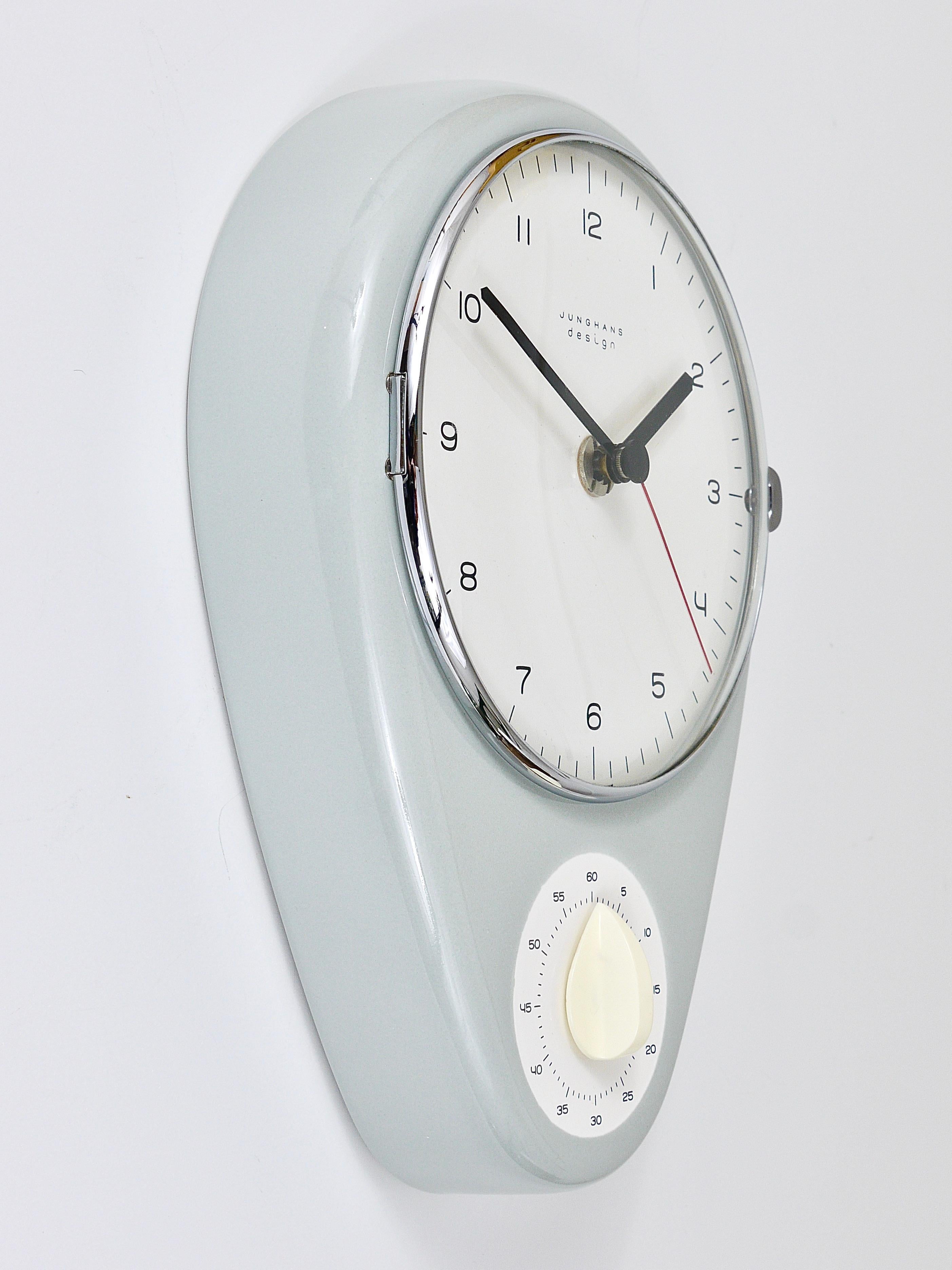 Gray Max Bill Midcentury Wall Clock by Junghans Germany, 1950s For Sale 9