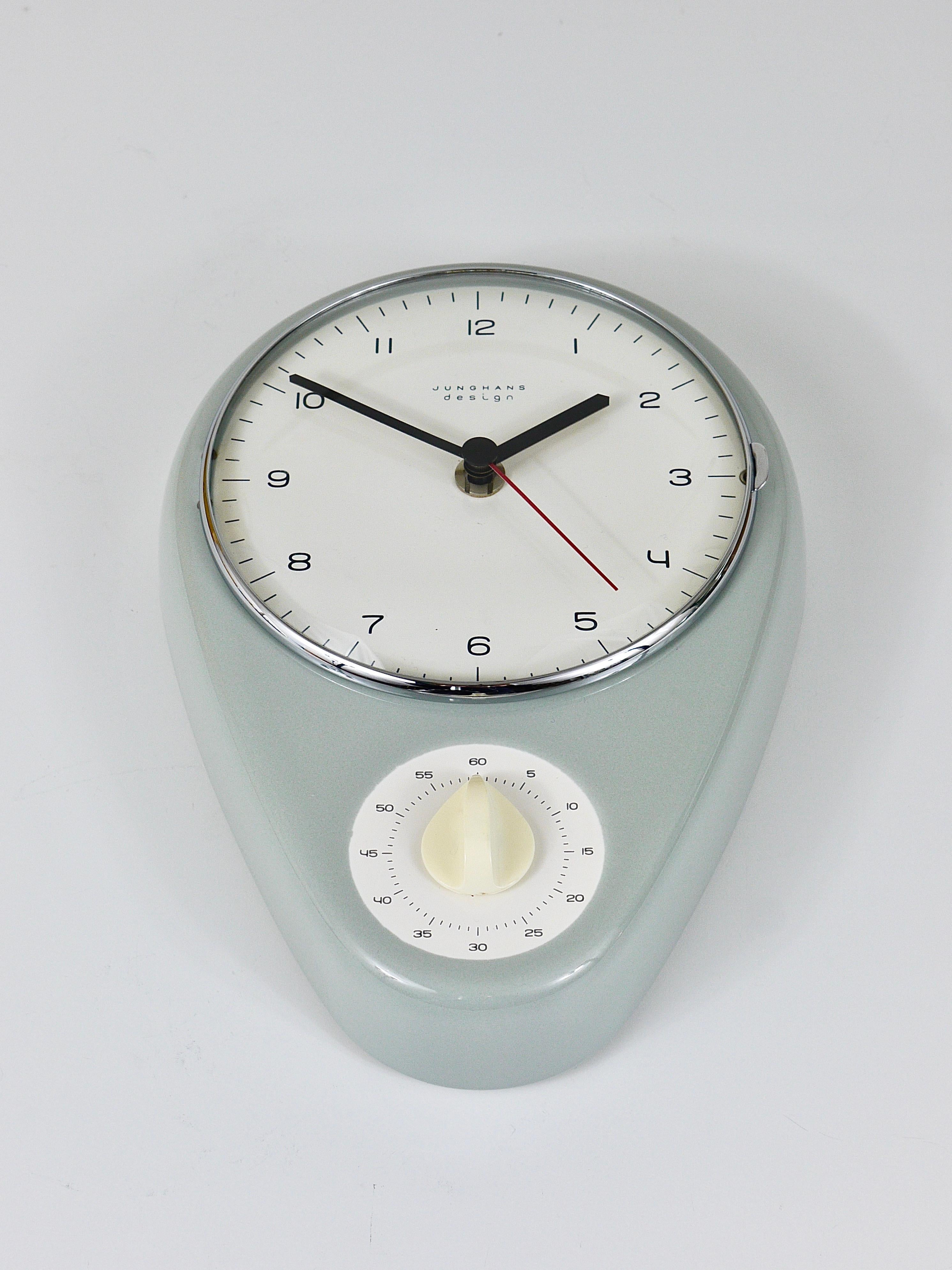 Gray Max Bill Midcentury Wall Clock by Junghans Germany, 1950s For Sale 10