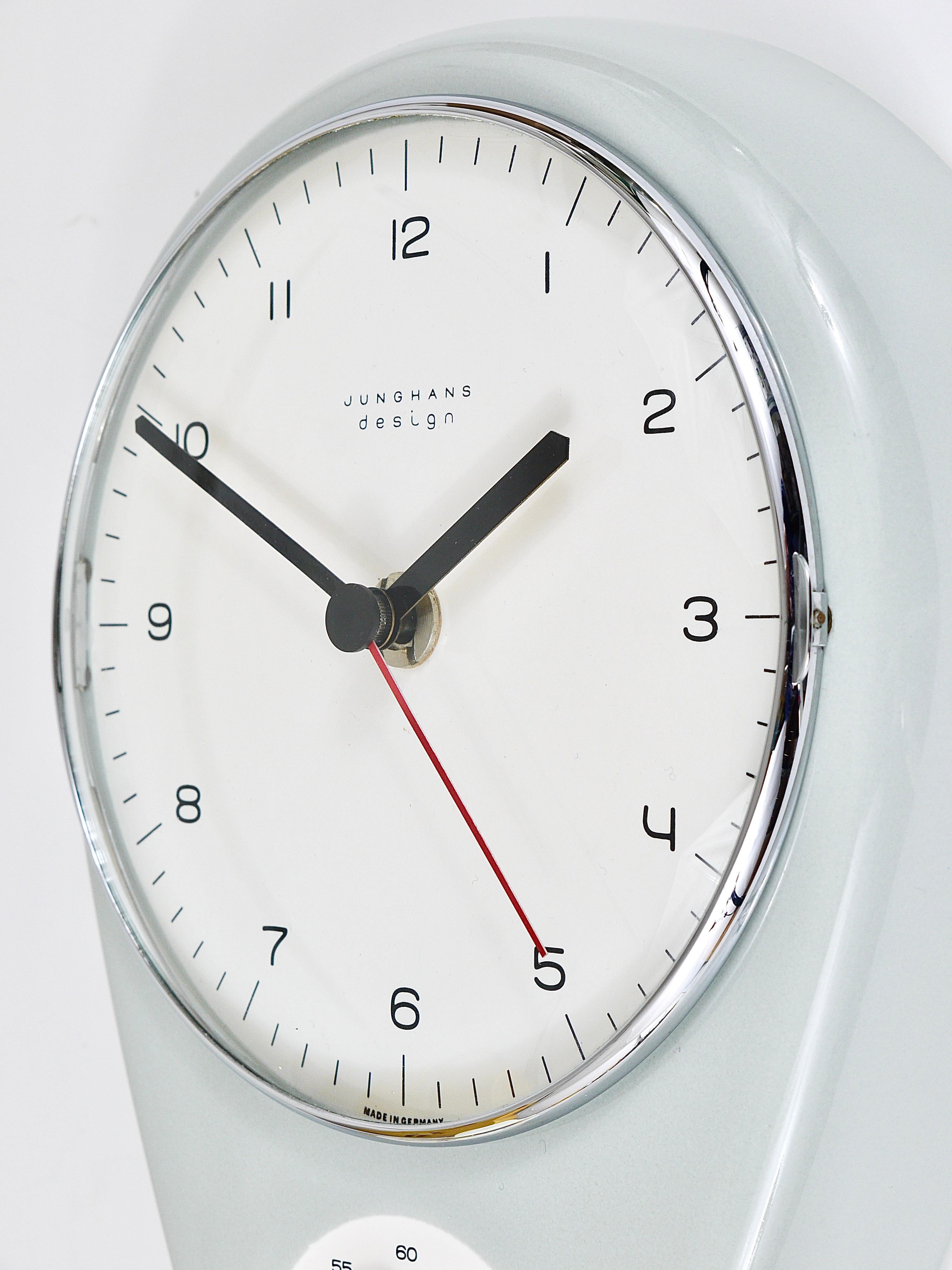 Gray Max Bill Midcentury Wall Clock by Junghans Germany, 1950s For Sale 11