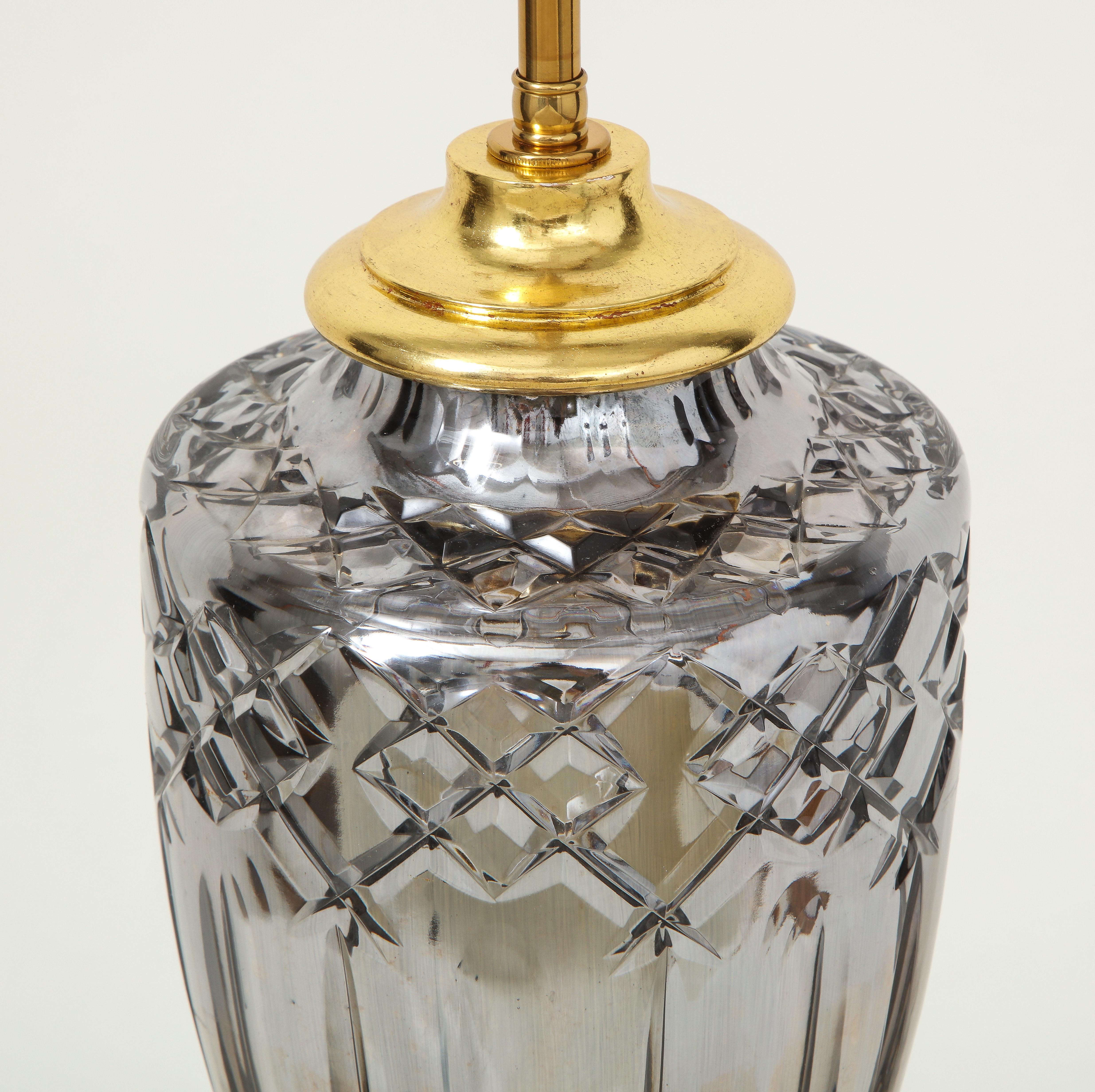 Lampe de table grise en verre de mercure et doré Excellent état - En vente à New York, NY