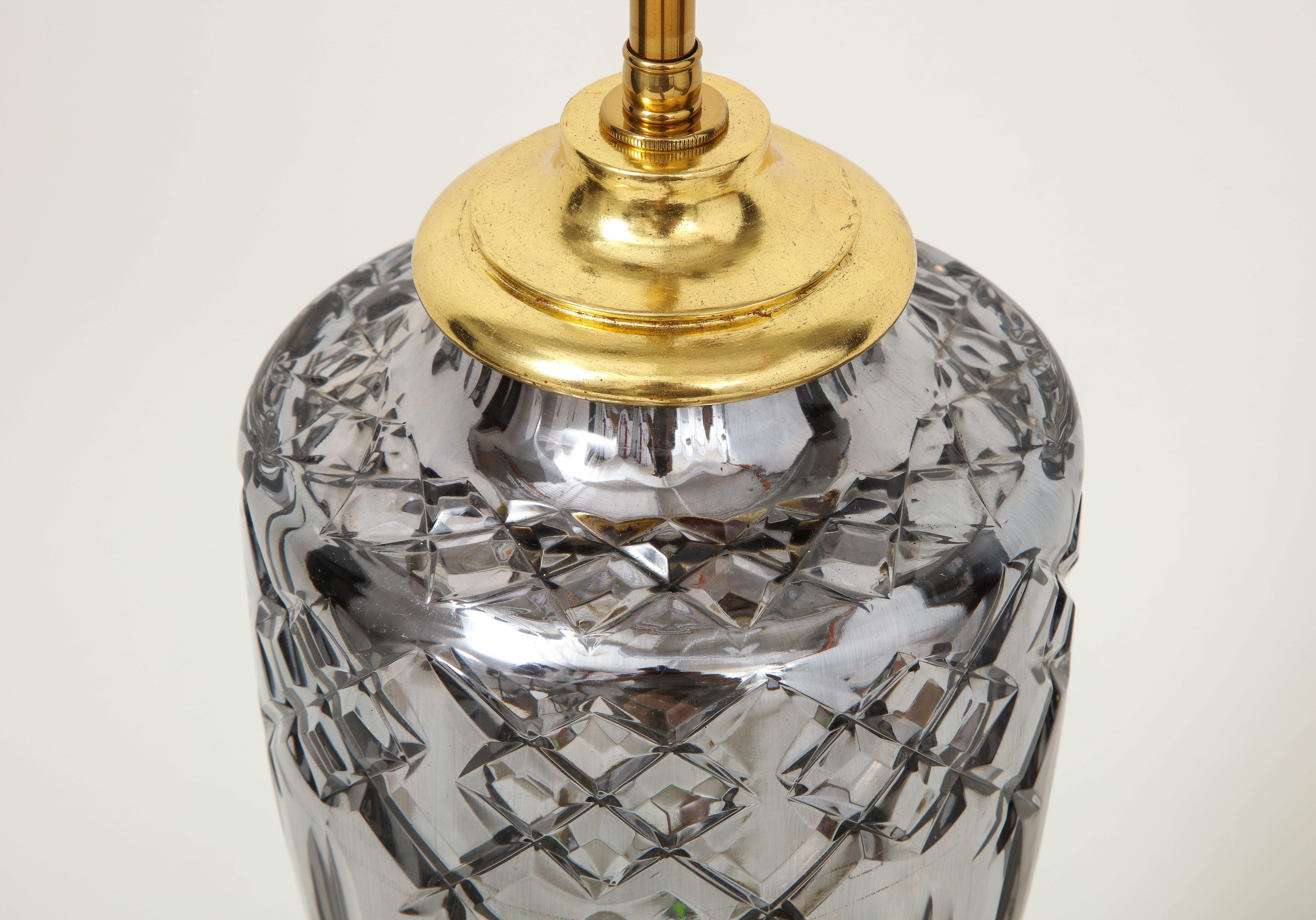 Gray Mercury Glass and Gilt Table Lamp For Sale 3