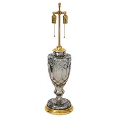 Vintage Gray Mercury Glass and Gilt Table Lamp