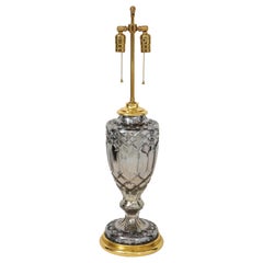 Gray Mercury Glass and Gilt Table Lamp