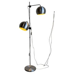 Lampada da terra in metallo grigio, stile Mid-Century Modern