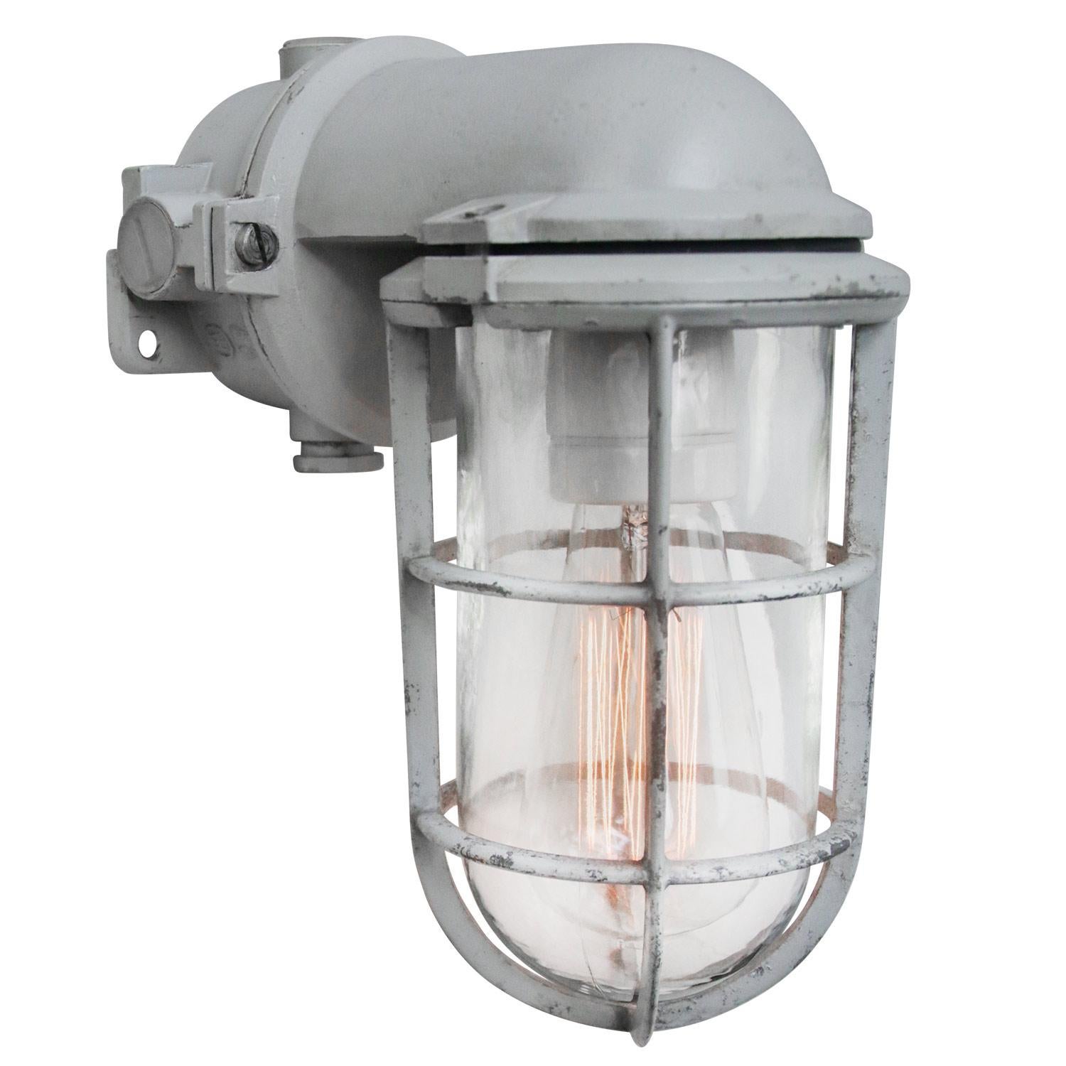 Industria Rotterdam industrial cage light
cast aluminum, clear glass

Weight: 1.70 kg / 3.7 lb

Priced per individual item. All lamps have been made suitable by international standards for incandescent light bulbs, energy-efficient and LED bulbs.