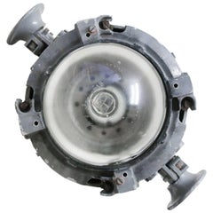 Gray Metal Vintage Industrial Clear Glass Pendant Light