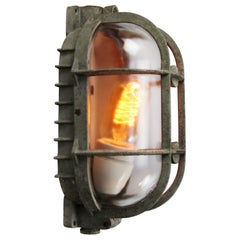 Gray Metal Vintage Industrial Clear Glass Wall Lamp Scones