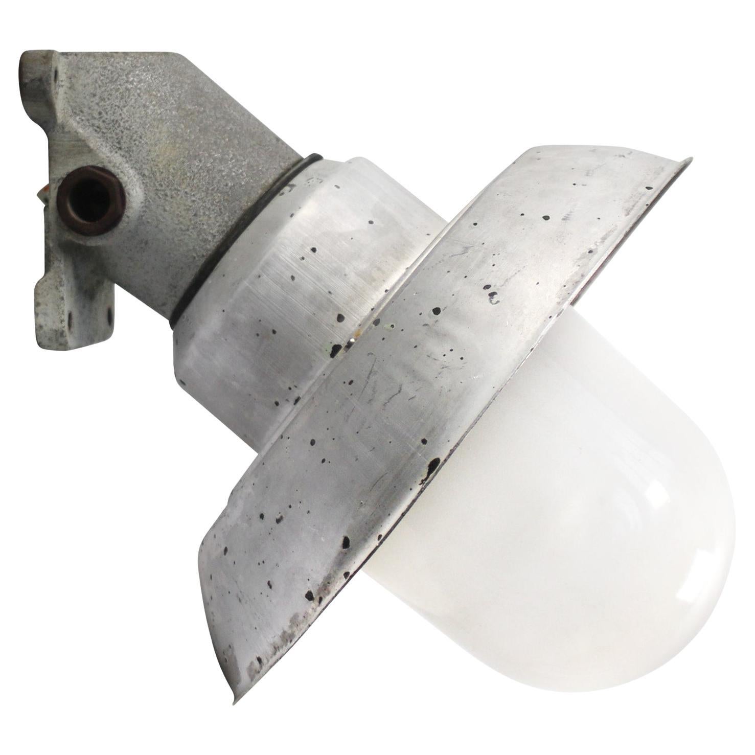 Gray Metal Vintage Industrial Frosted Glass Wall Lamps