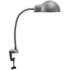 Gray Metal Vintage Industrial Italian Table Desk Work Light