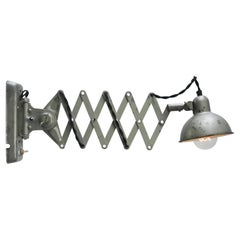 Grey Metal Vintage Industrial Scissor Wall Light Scone