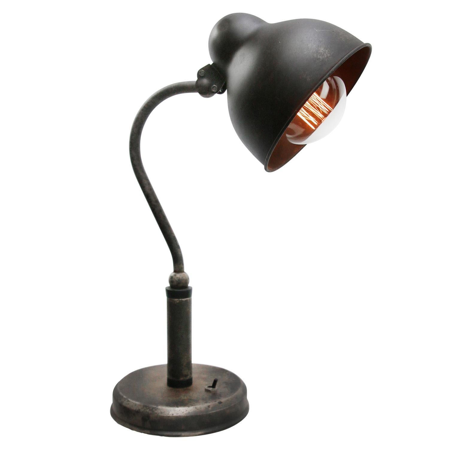 Cast Gray Metal Vintage Industrial Table Desk Lamp