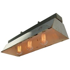 Gray Metal Vintage Industrial Theater Pendant Light