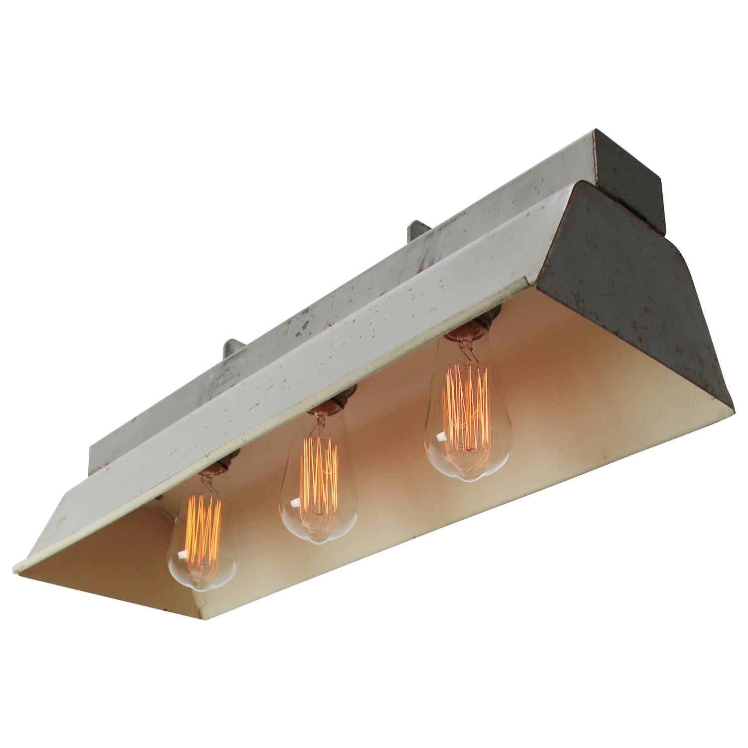 Gray Metal Vintage Industrial Theater Pendant Light