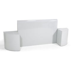 Gray Mica Queen Headboard & Nightstands