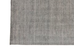 Handmade Gray Bamboo and Silk Boho Rug, Modern Design, 10' x 14'