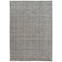 Tapis Boho moderne Apadana gris en bambou et soie fait à la main