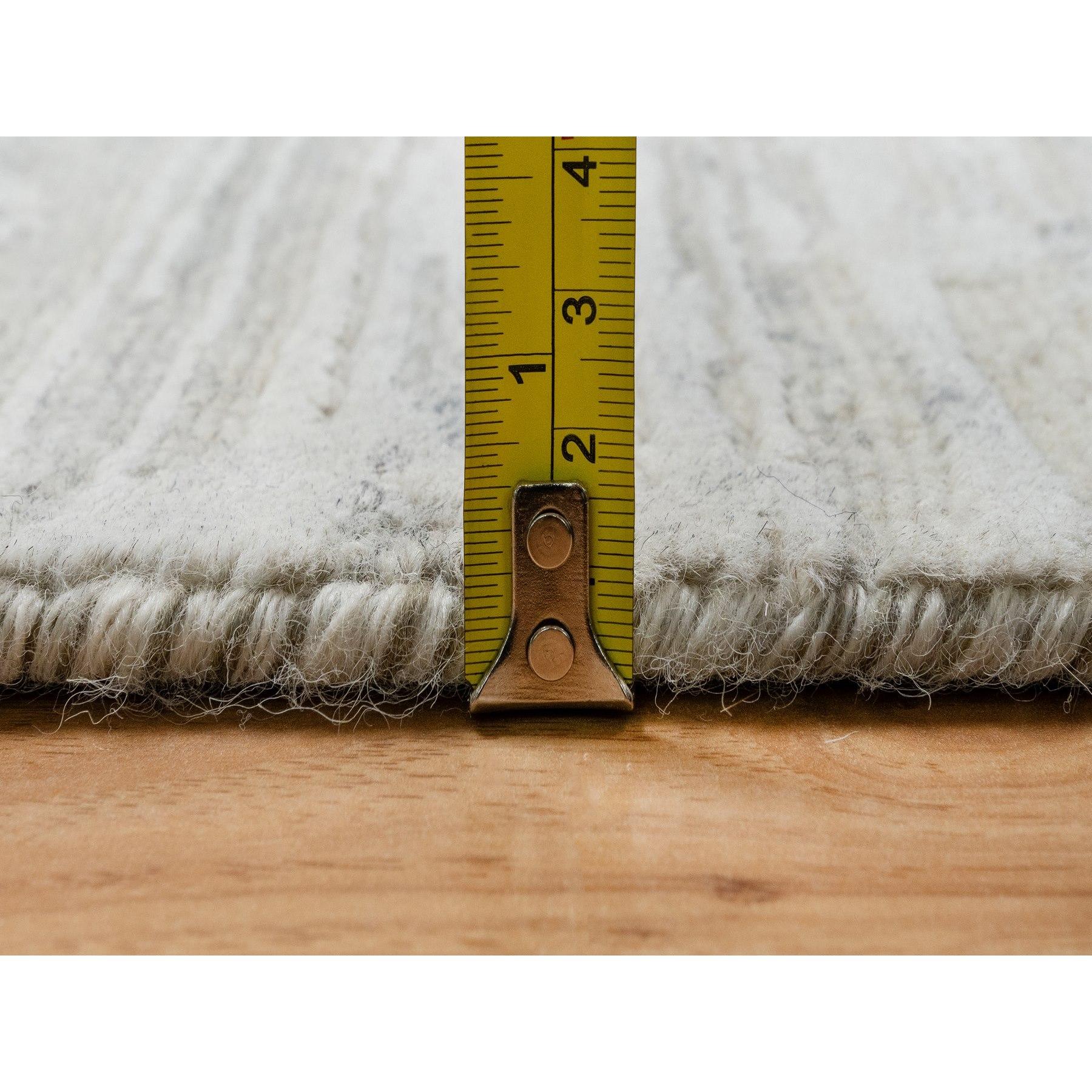 Gray Modern Design Undyed Natural Wool Hand Knotted Square Rugs 10'0