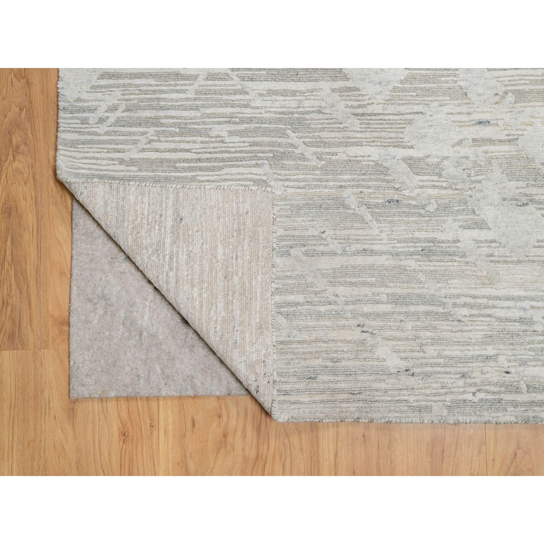 Indiano Gray Modern Design Undyed Natural Wool Hand Knotted Square Rugs 10'0